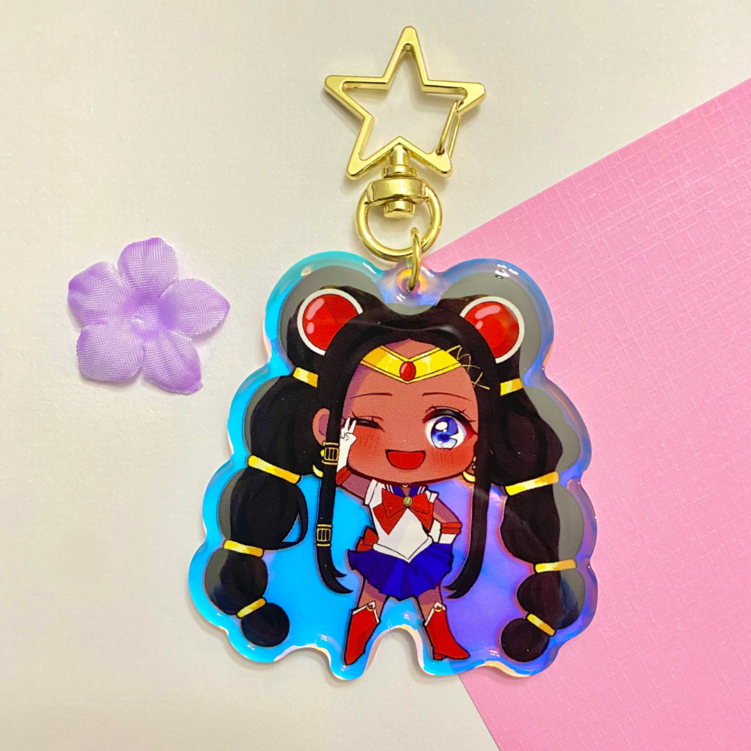Black Sailor Moon Colorful Keychain