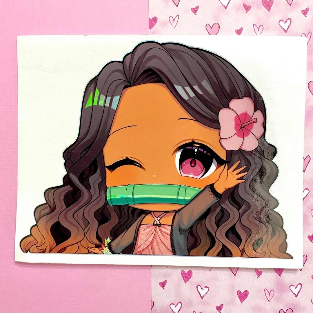 Pacific Islander Nezuko Car Decal