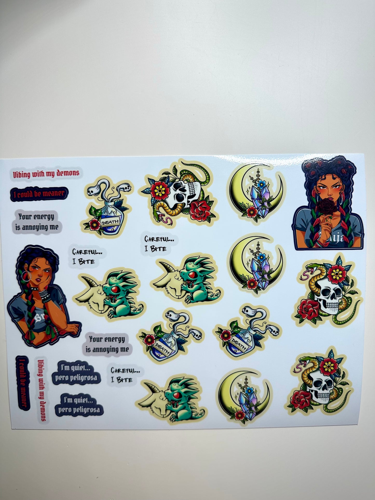 Goth sticker sheet - Valentina