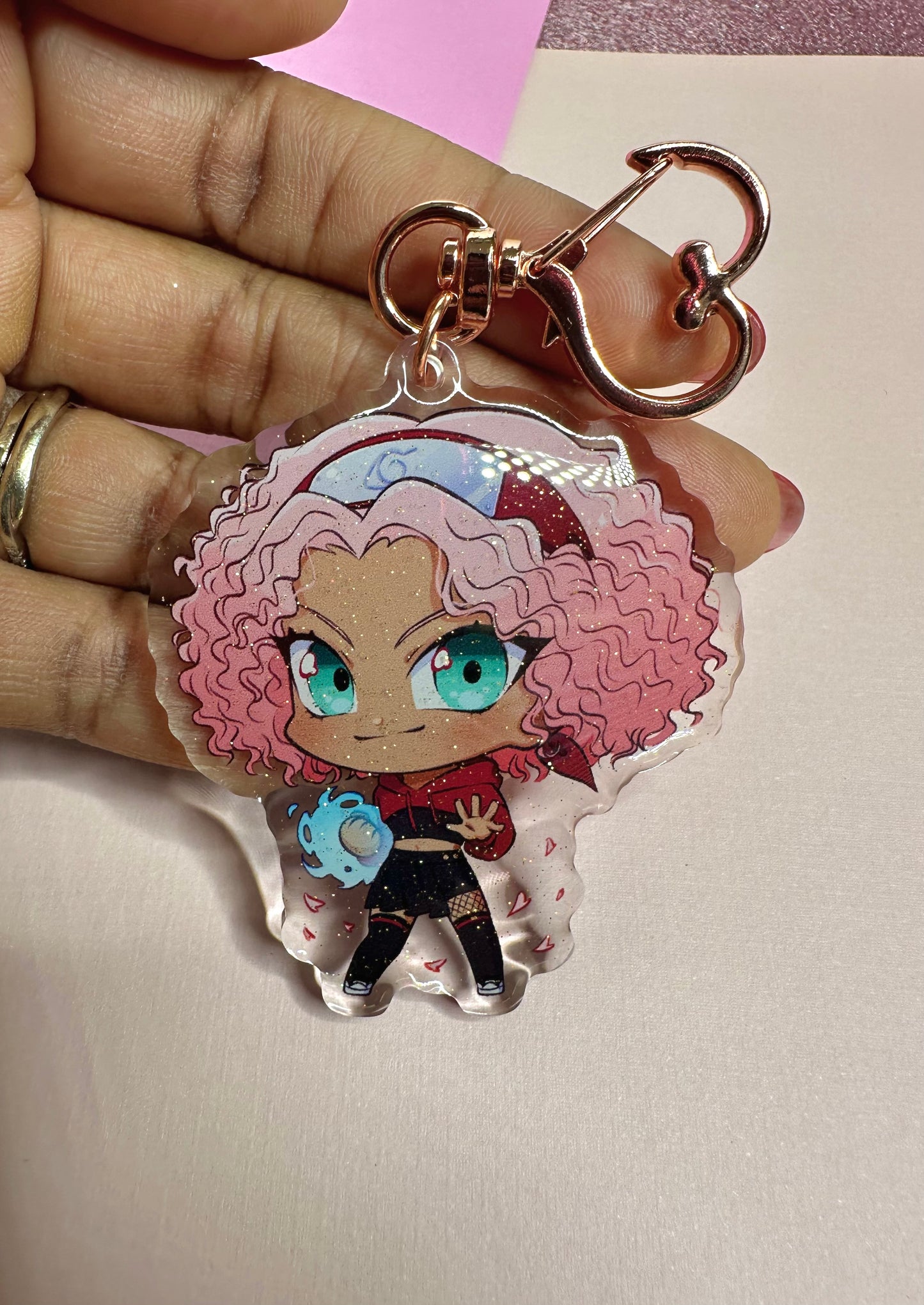 Blasian Sakura Glitter Keychain